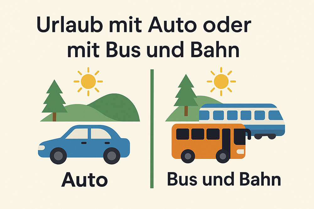 Urlaub mit Auto oder mit Bus und Bahn